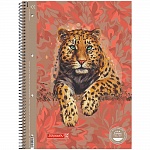 Тетрадь Brunnen Колледж Premium Safari World Леопард на пружине, линейка, 90 гр/м2, А4, 80 листов