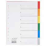 Разделитель листов А4 пластиковый цветной Quantus, 6 разделов, 120 мкм, 6 листов