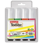 Набор текстовыделителей Luxor Textliter, скошенный наконечник, 1-4.5 мм, 4 цвета