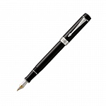 Ручка перьевая Parker Duofold Centennial Classic Black CT, толщина линии F, перо: золото 18К